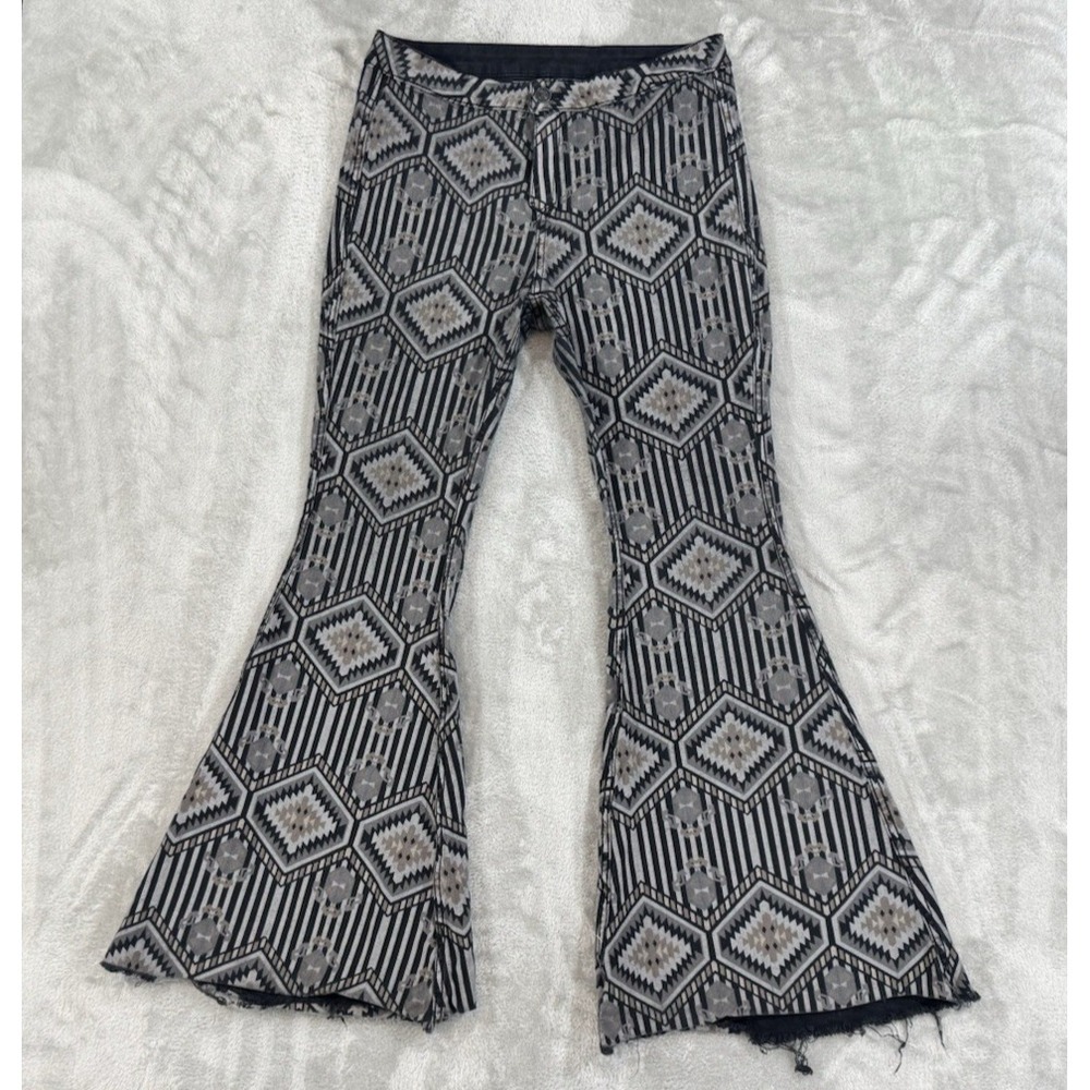 Rock&Roll Denim Jeans Womens 32x34 Reversible‎ Pants Aztec Flare Bootcut 70s 80s